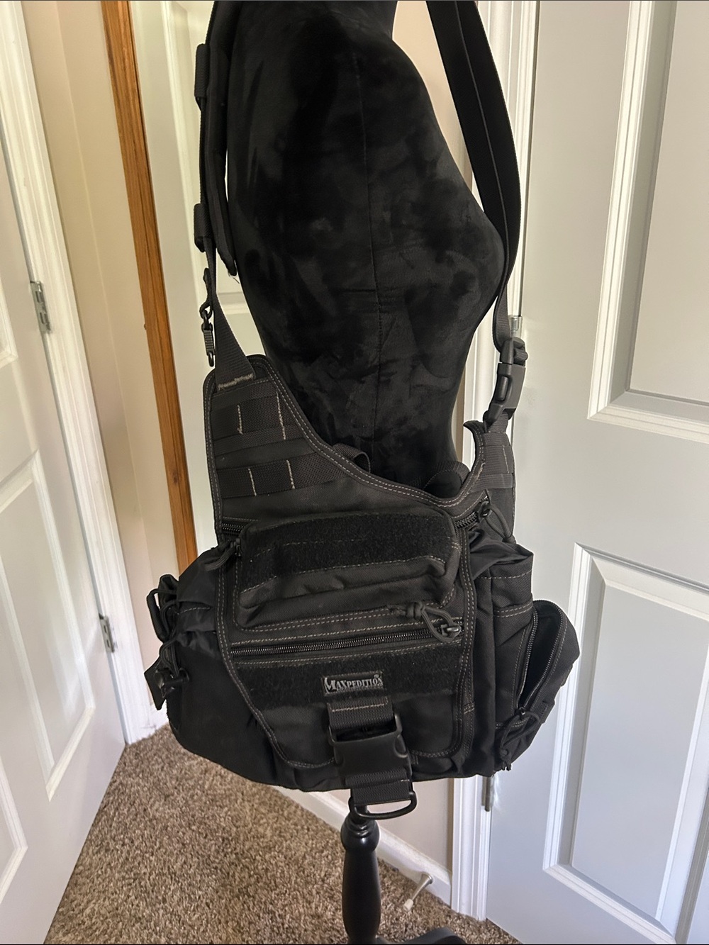 Max Edition Black Tactical Messenger Sling Bag